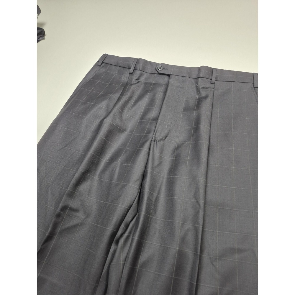Roberto Zanieri Suit Mens 44R Blue Wool Super 140s Check 2 Piece 38x36 Italy NWT - Picture 13 of 16